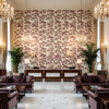 DALTON Fabrics (AF16167) – Eggplant | Thibaut - Hotel Lobby Visualization (AI-generated, may not be to scale. Verify pattern scale with product specifications.)