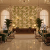 CAMELLIA GARDEN Fabrics (AF24551) – Spring on White | Thibaut - Hotel Lobby Visualization (AI-generated, may not be to scale. Verify pattern scale with product specifications.)