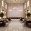 CHELSEA Fabrics (AF57840) – Lavender | Thibaut - Hotel Lobby Visualization (AI-generated, may not be to scale. Verify pattern scale with product specifications.)