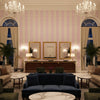 JAPONIC STRIPE Fabrics (AF9822) – Fuchsia | Thibaut - Hotel Lobby Visualization (AI-generated, may not be to scale. Verify pattern scale with product specifications.)