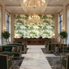 KYOTO Fabrics (AF9828) – Emerald Green | Thibaut - Hotel Lobby Visualization (AI-generated, may not be to scale. Verify pattern scale with product specifications.)