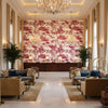 KYOTO Fabrics (AF9831) – rose taupe | Thibaut - Hotel Lobby Visualization (AI-generated, may not be to scale. Verify pattern scale with product specifications.)