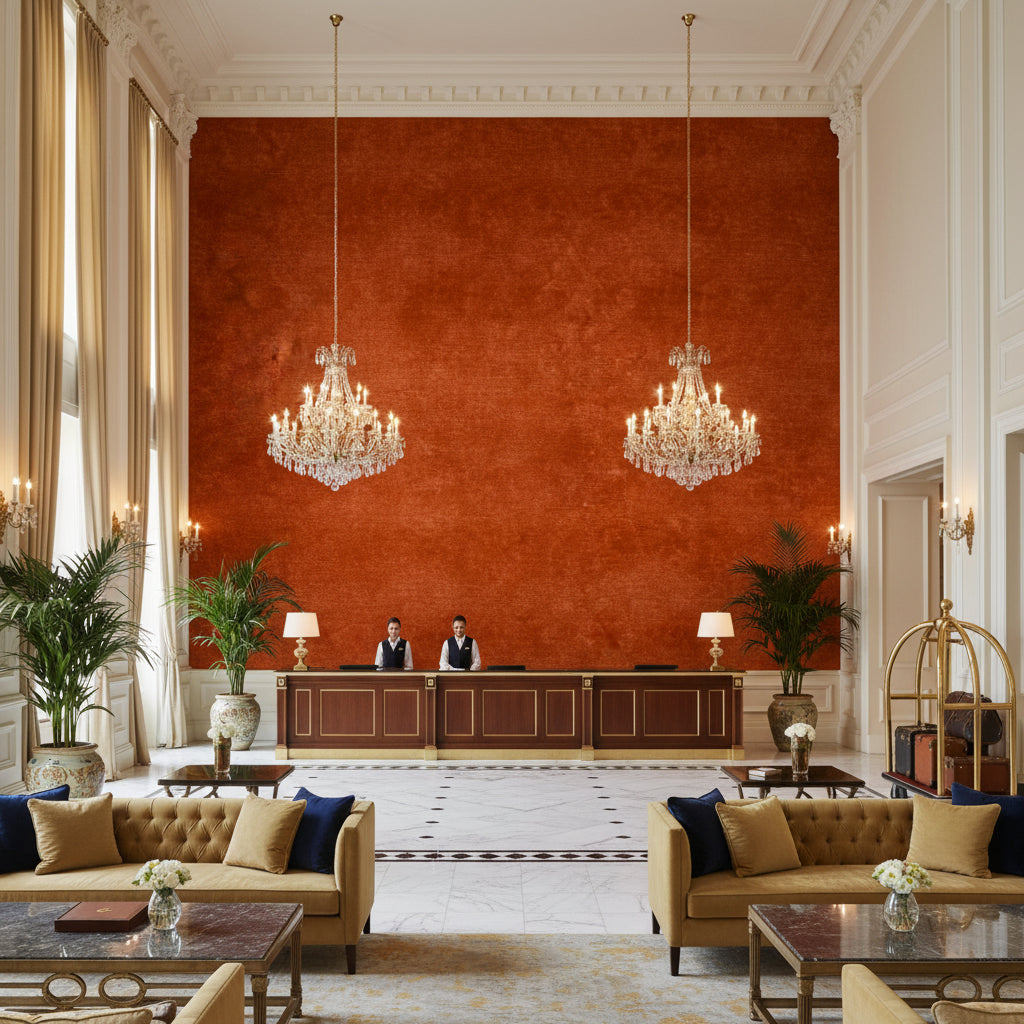 BF10658.315.0 | Kravet - Hotel Lobby Visualization (AI-generated, may not be to scale. Verify pattern scale with product specifications.)