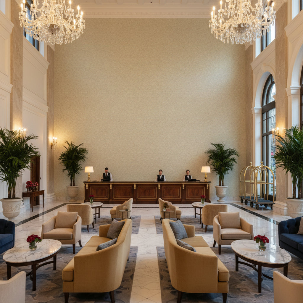 BF10678.140.0 | Kravet - Hotel Lobby Visualization (AI-generated, may not be to scale. Verify pattern scale with product specifications.)