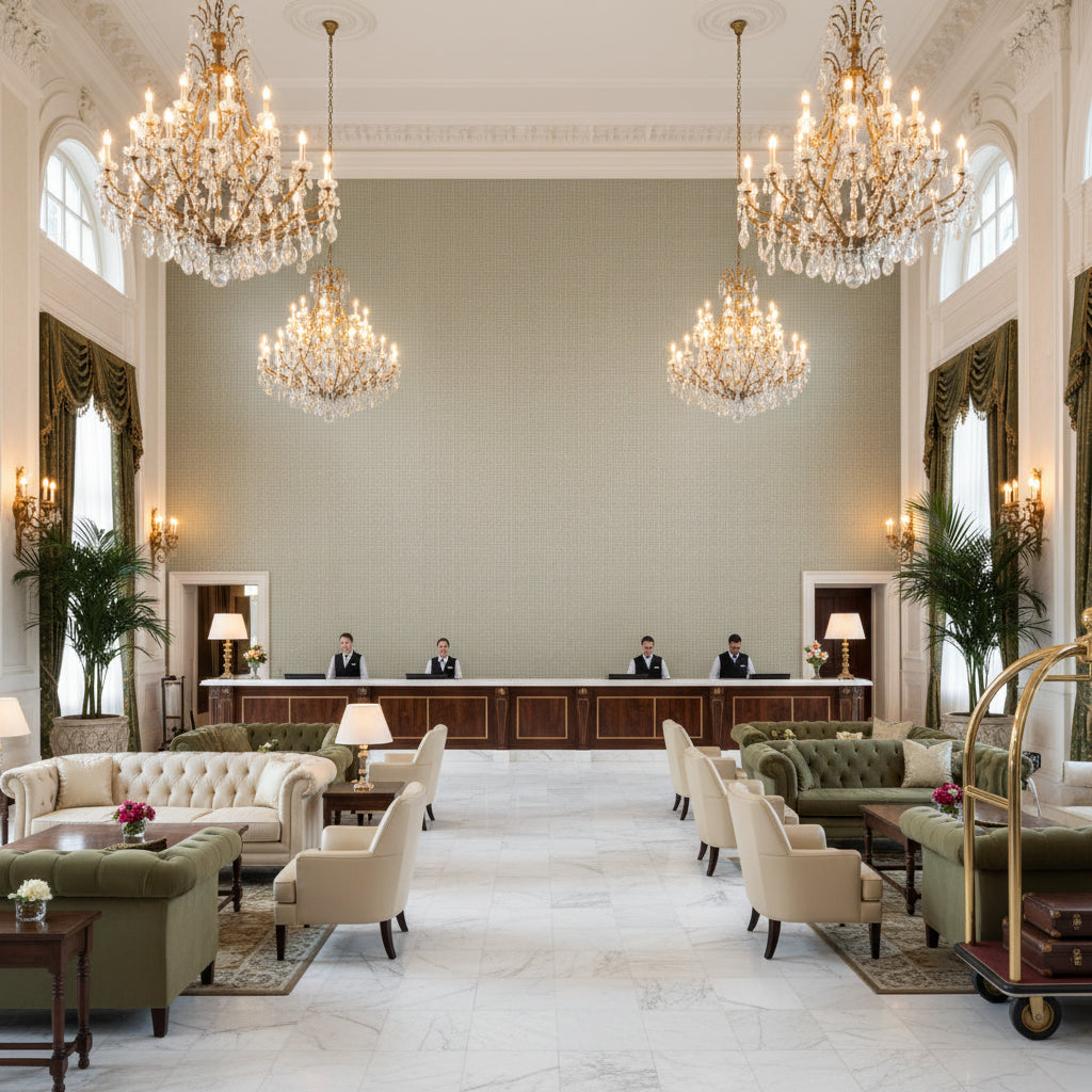 BF10681.721.0 | Kravet - Hotel Lobby Visualization (AI-generated, may not be to scale. Verify pattern scale with product specifications.)