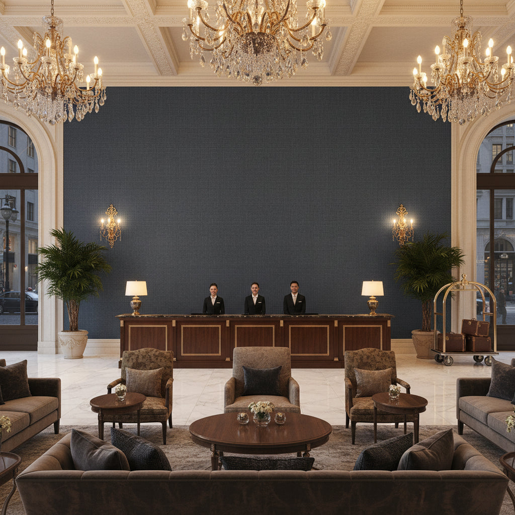 BF10682.675.0 | Kravet - Hotel Lobby Visualization (AI-generated, may not be to scale. Verify pattern scale with product specifications.)
