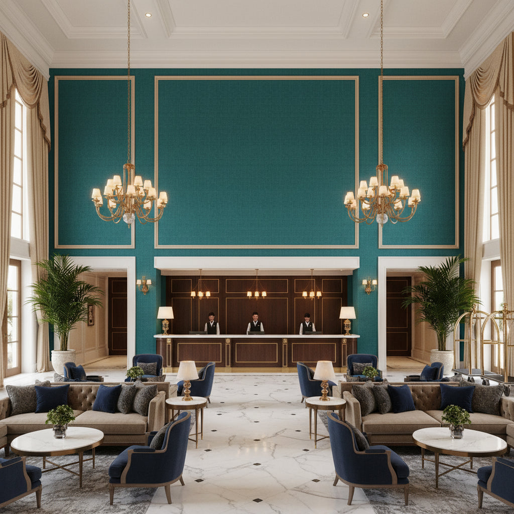BF10692.792.0 | Kravet - Hotel Lobby Visualization (AI-generated, may not be to scale. Verify pattern scale with product specifications.)