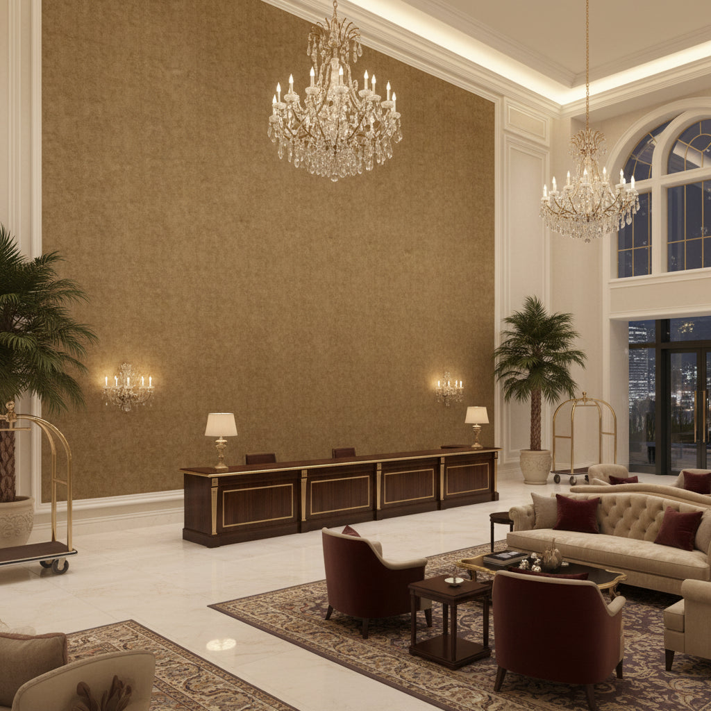 BF10700.170.0 | Kravet - Hotel Lobby Visualization (AI-generated, may not be to scale. Verify pattern scale with product specifications.)