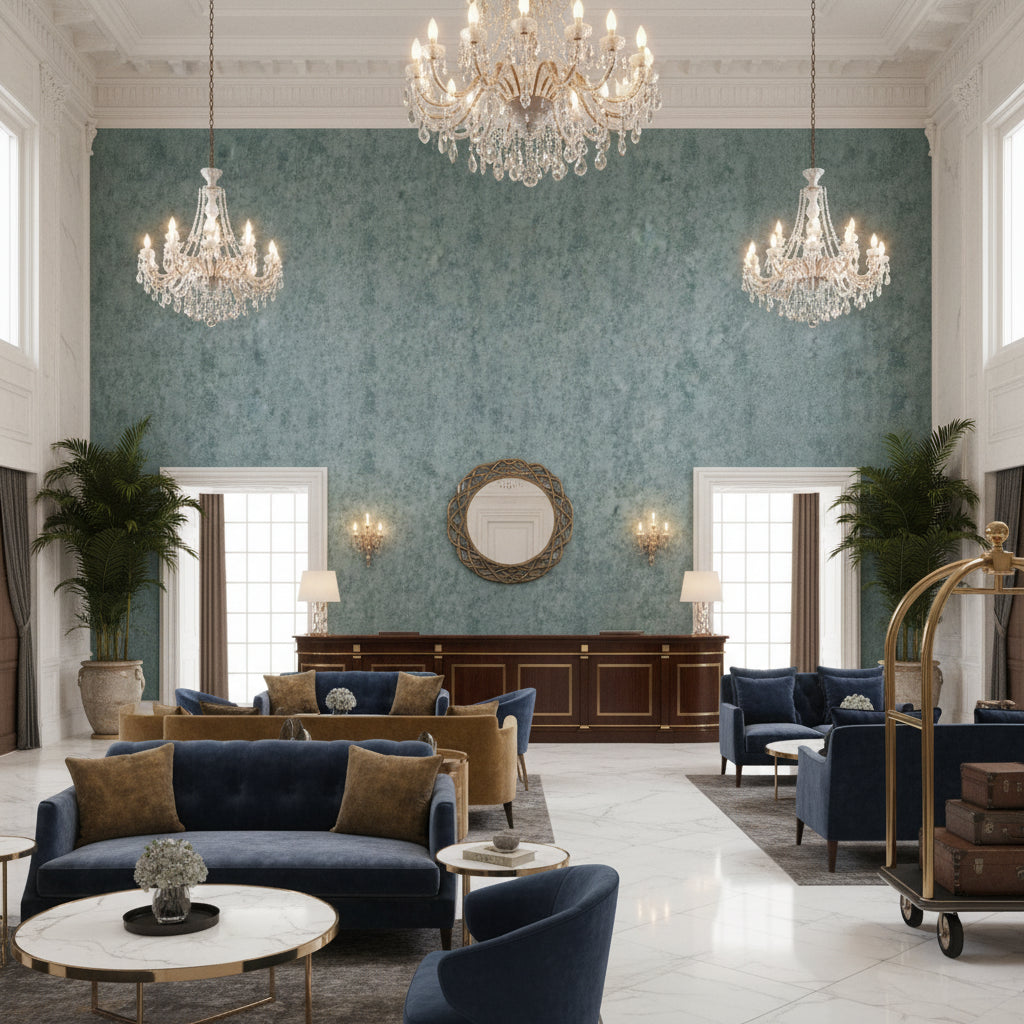 BF10700.658.0 | Kravet - Hotel Lobby Visualization (AI-generated, may not be to scale. Verify pattern scale with product specifications.)