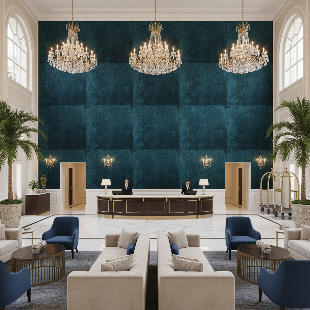 BF10700.680.0 | Kravet - Hotel Lobby Visualization (AI-generated, may not be to scale. Verify pattern scale with product specifications.)