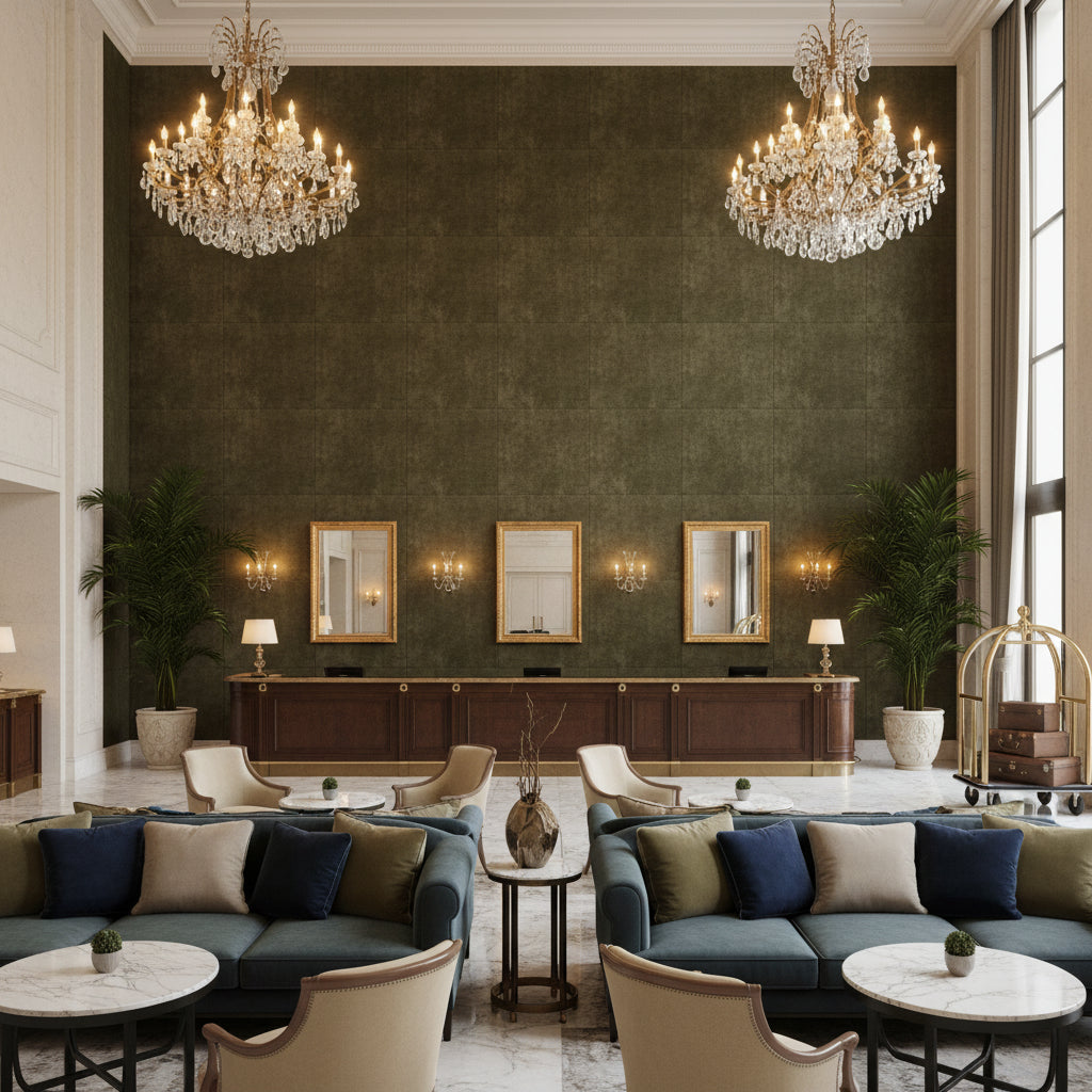 BF10700.730.0 | Kravet - Hotel Lobby Visualization (AI-generated, may not be to scale. Verify pattern scale with product specifications.)