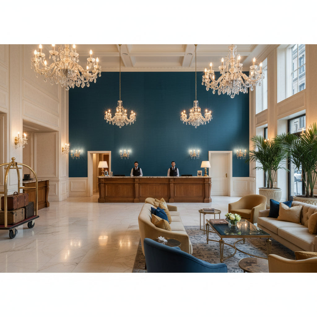 BF10781.675.0 | Kravet - Hotel Lobby Visualization (AI-generated, may not be to scale. Verify pattern scale with product specifications.)