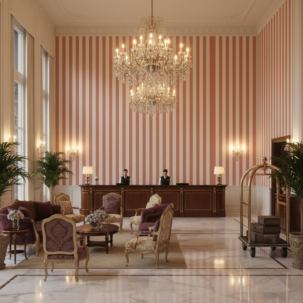 BF10944.450.0 | Kravet - Hotel Lobby Visualization (AI-generated, may not be to scale. Verify pattern scale with product specifications.)