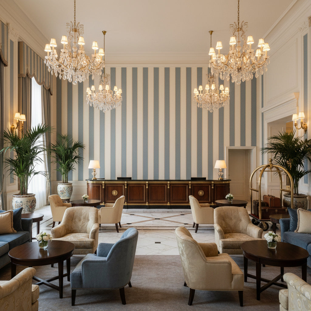 BF10944.660.0 | Kravet - Hotel Lobby Visualization (AI-generated, may not be to scale. Verify pattern scale with product specifications.)