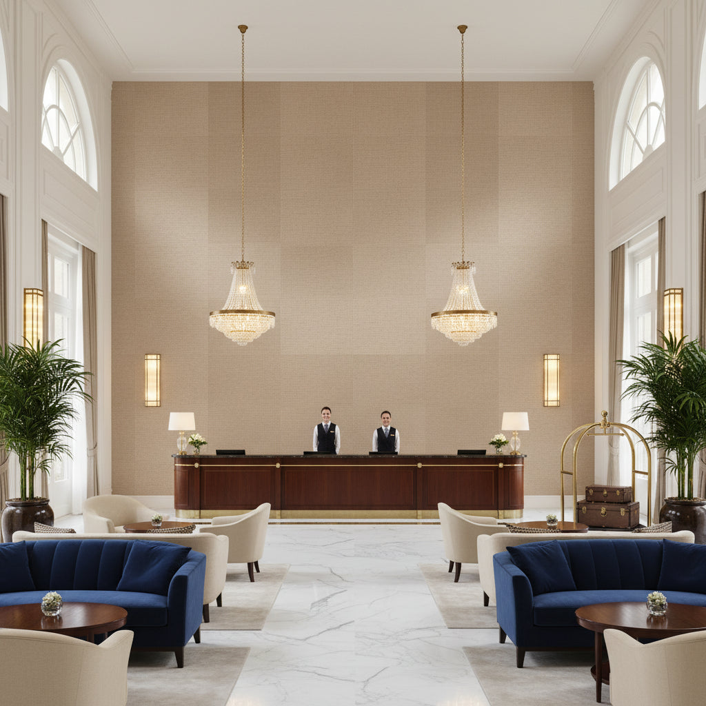 BF10956.250.0 | Kravet - Hotel Lobby Visualization (AI-generated, may not be to scale. Verify pattern scale with product specifications.)