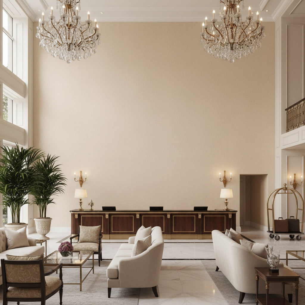 BF10962.111.0 | Kravet - Hotel Lobby Visualization (AI-generated, may not be to scale. Verify pattern scale with product specifications.)