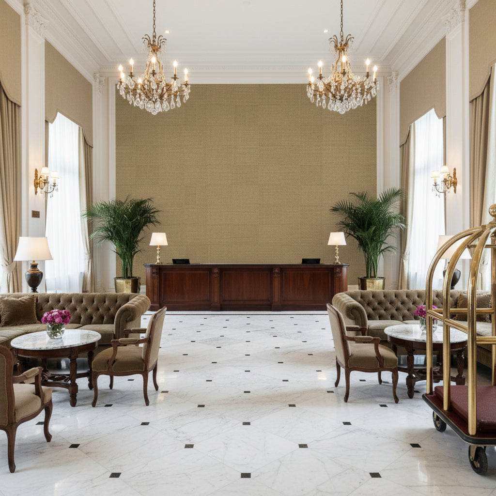 BF10962.245.0 | Kravet - Hotel Lobby Visualization (AI-generated, may not be to scale. Verify pattern scale with product specifications.)