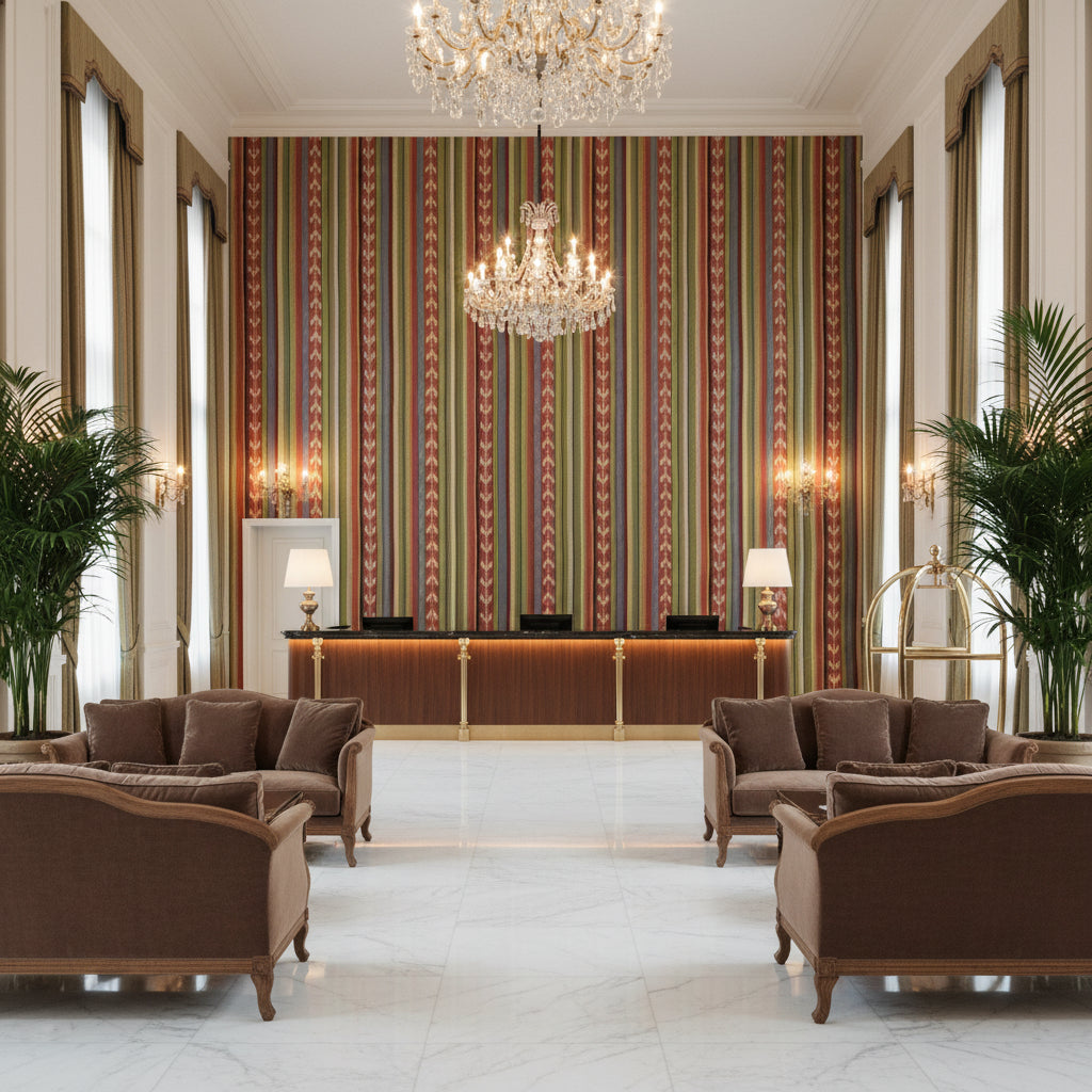 BF10962.310.0 | Kravet - Hotel Lobby Visualization (AI-generated, may not be to scale. Verify pattern scale with product specifications.)