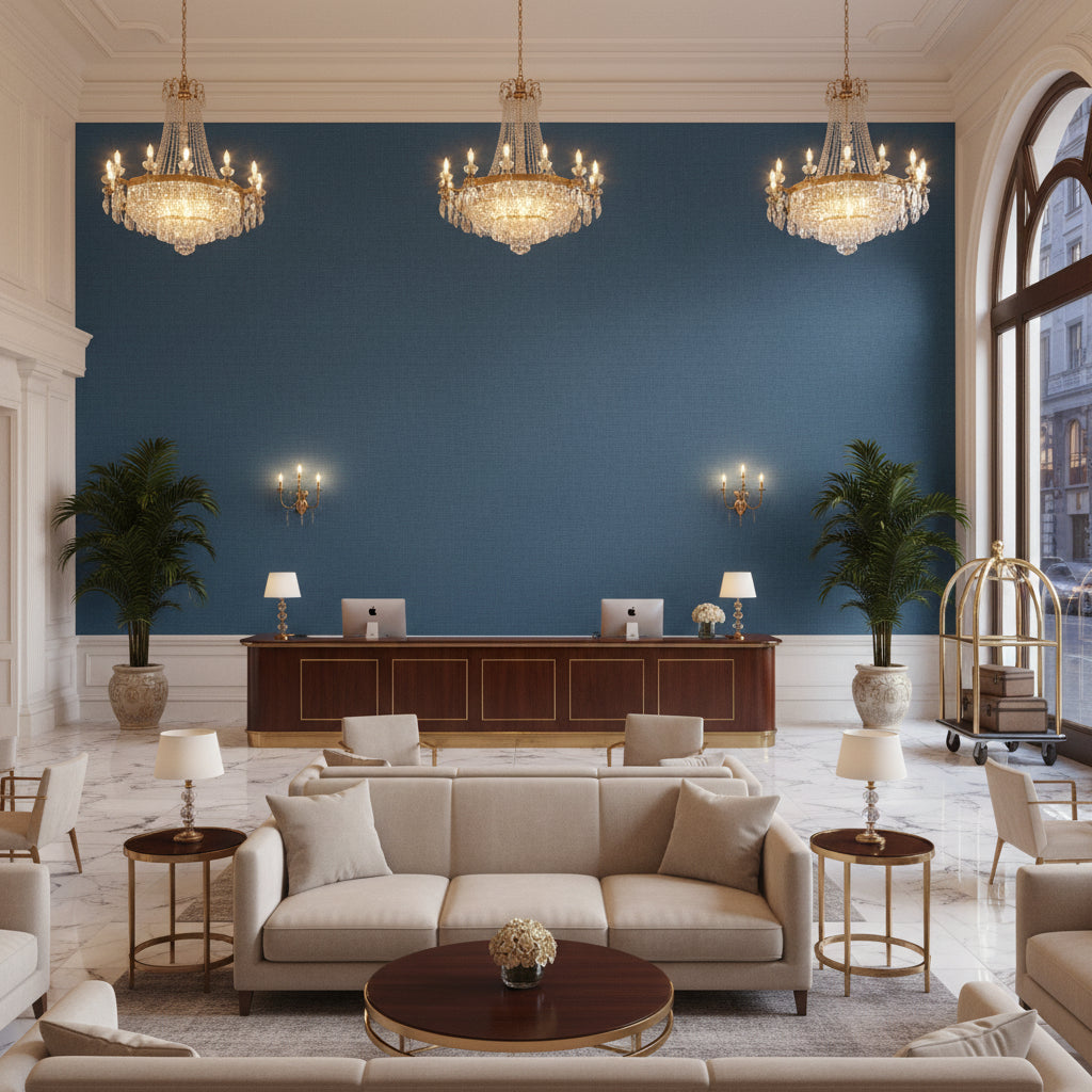 BF10962.615.0 | Kravet - Hotel Lobby Visualization (AI-generated, may not be to scale. Verify pattern scale with product specifications.)