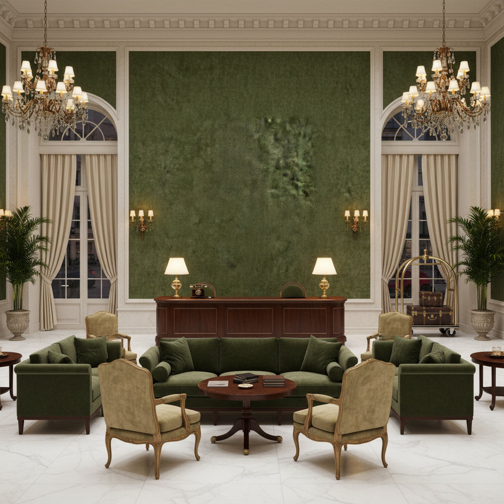 BF10962.775.0 | Kravet - Hotel Lobby Visualization (AI-generated, may not be to scale. Verify pattern scale with product specifications.)