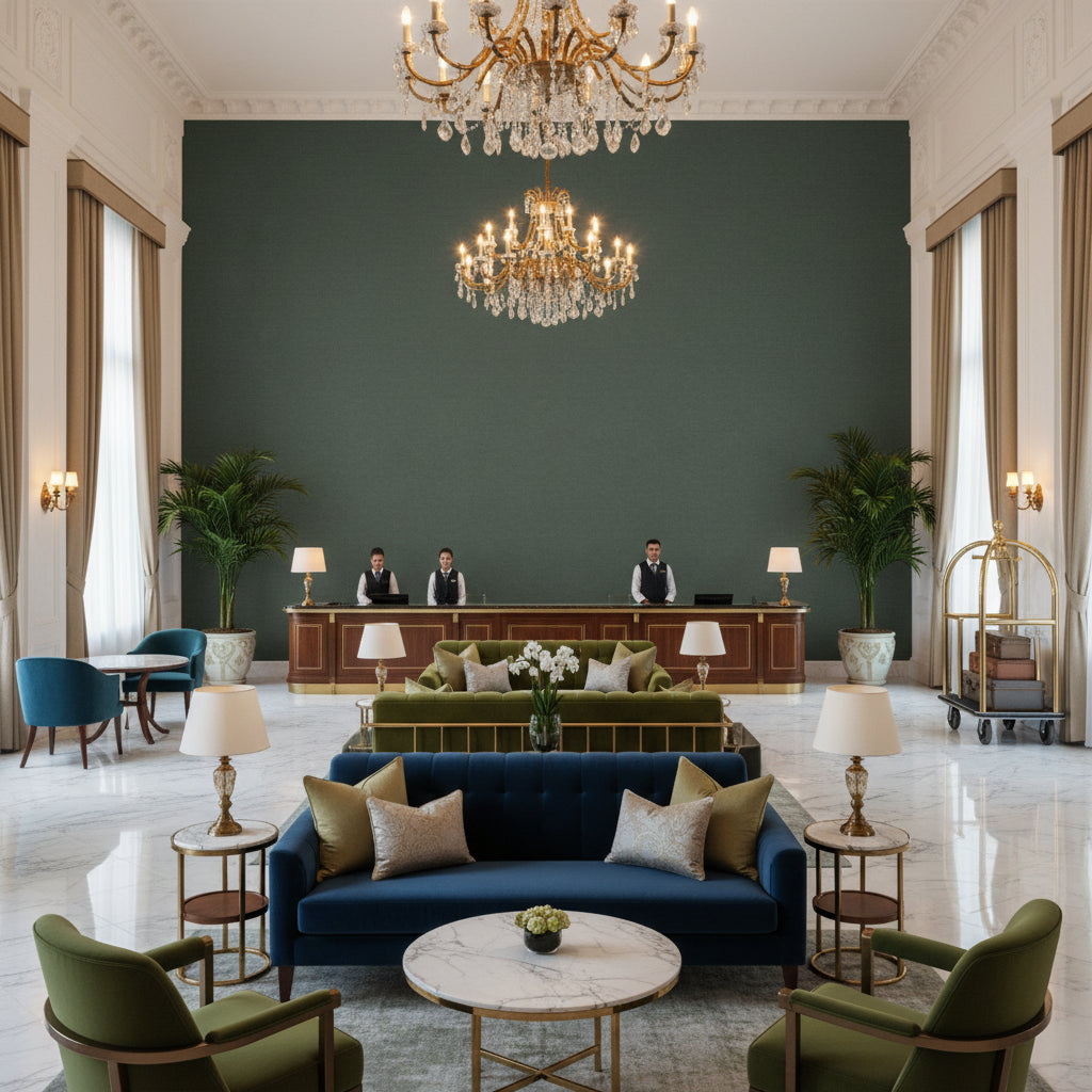 BF10962.796.0 | Kravet - Hotel Lobby Visualization (AI-generated, may not be to scale. Verify pattern scale with product specifications.)