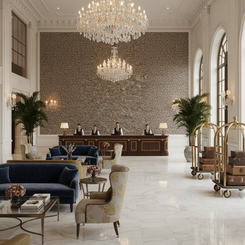 BF10962.940.0 | Kravet - Hotel Lobby Visualization (AI-generated, may not be to scale. Verify pattern scale with product specifications.)