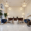 BF10965.230.0 | Kravet - Hotel Lobby Visualization (AI-generated, may not be to scale. Verify pattern scale with product specifications.)