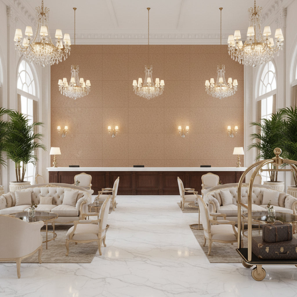 BF10965.407.0 | Kravet - Hotel Lobby Visualization (AI-generated, may not be to scale. Verify pattern scale with product specifications.)