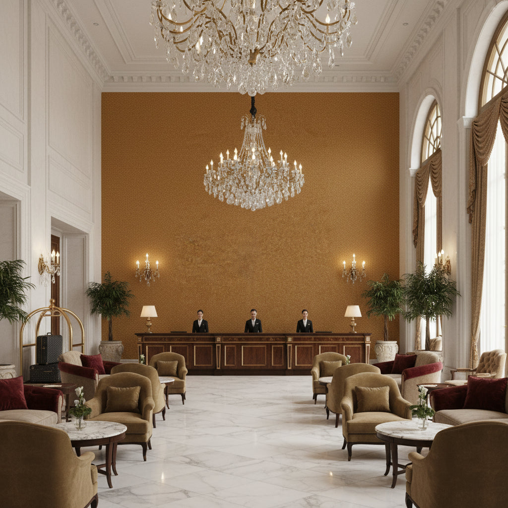 BF10965.840.0 | Kravet - Hotel Lobby Visualization (AI-generated, may not be to scale. Verify pattern scale with product specifications.)