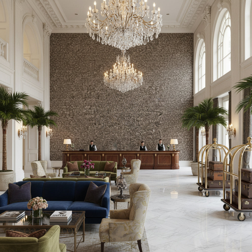 BF10965.940.0 | Kravet - Hotel Lobby Visualization (AI-generated, may not be to scale. Verify pattern scale with product specifications.)