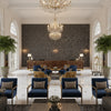 BF10965.985.0 | Kravet - Hotel Lobby Visualization (AI-generated, may not be to scale. Verify pattern scale with product specifications.)