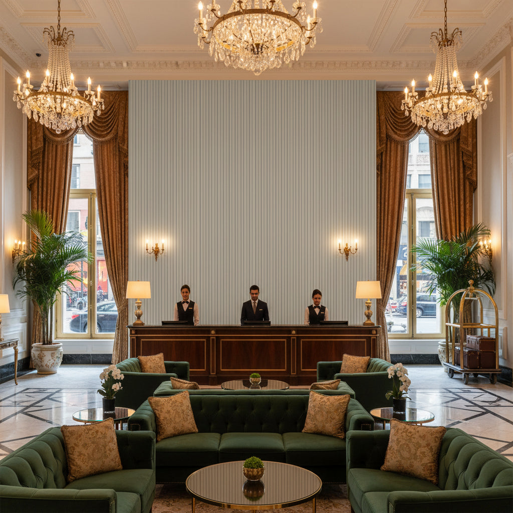 BF11037.725.0 | Kravet - Hotel Lobby Visualization (AI-generated, may not be to scale. Verify pattern scale with product specifications.)