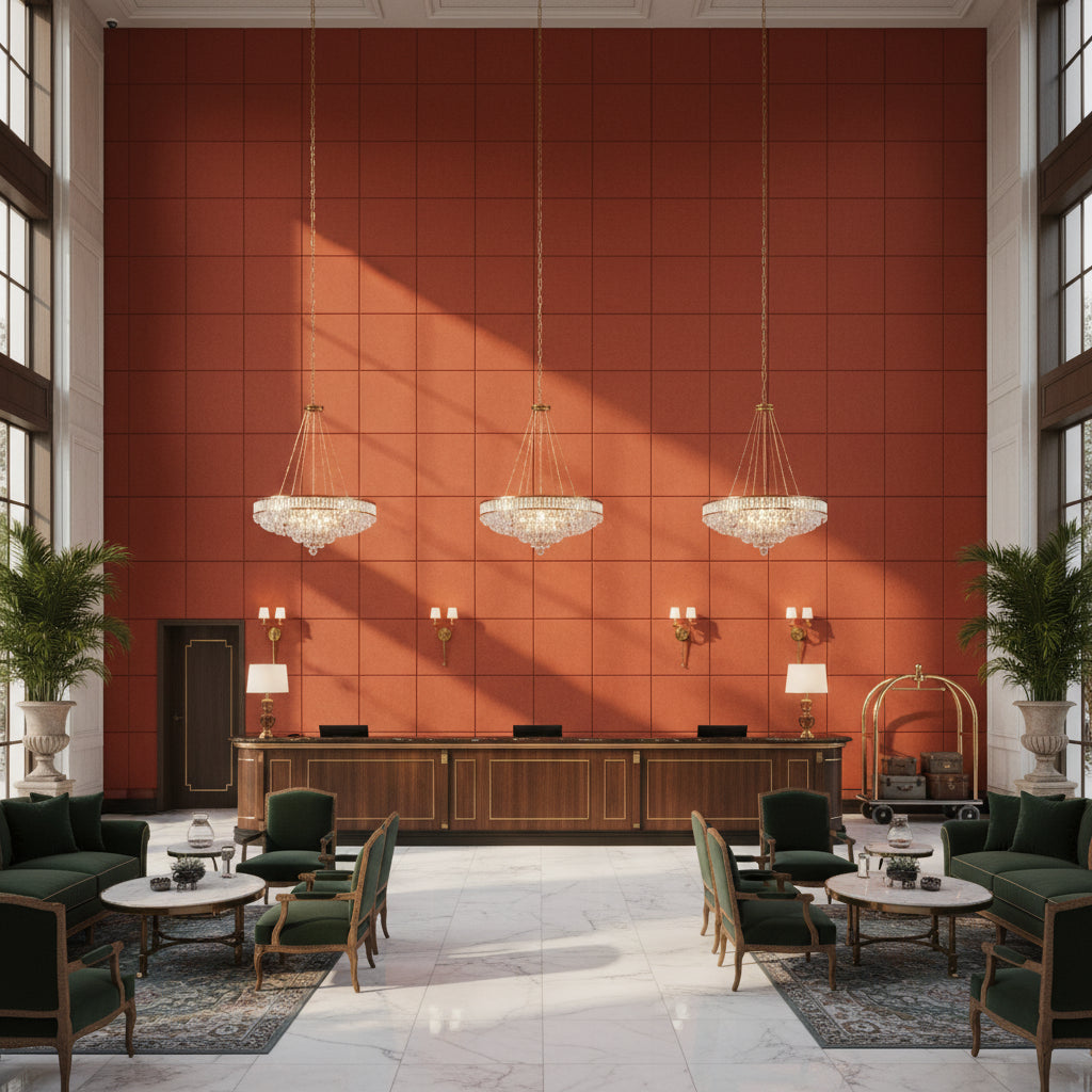BF11066.330.0 | Kravet - Hotel Lobby Visualization (AI-generated, may not be to scale. Verify pattern scale with product specifications.)
