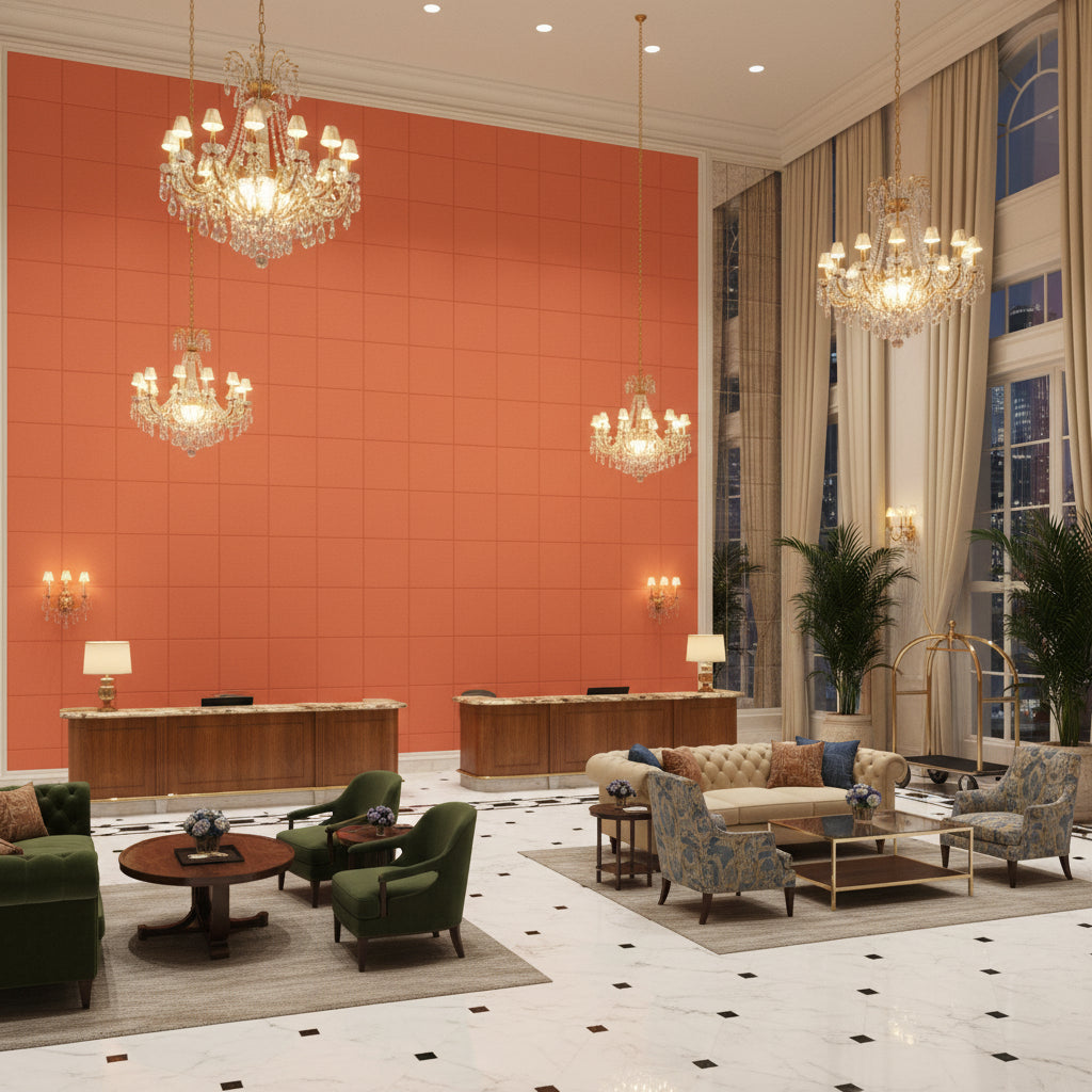 BF11066.344.0 | Kravet - Hotel Lobby Visualization (AI-generated, may not be to scale. Verify pattern scale with product specifications.)