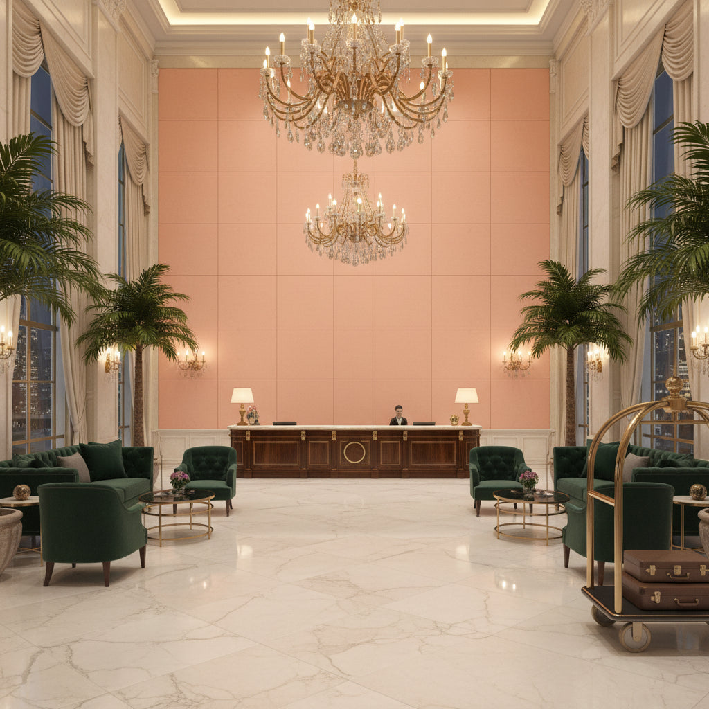 BF11066.407.0 | Kravet - Hotel Lobby Visualization (AI-generated, may not be to scale. Verify pattern scale with product specifications.)
