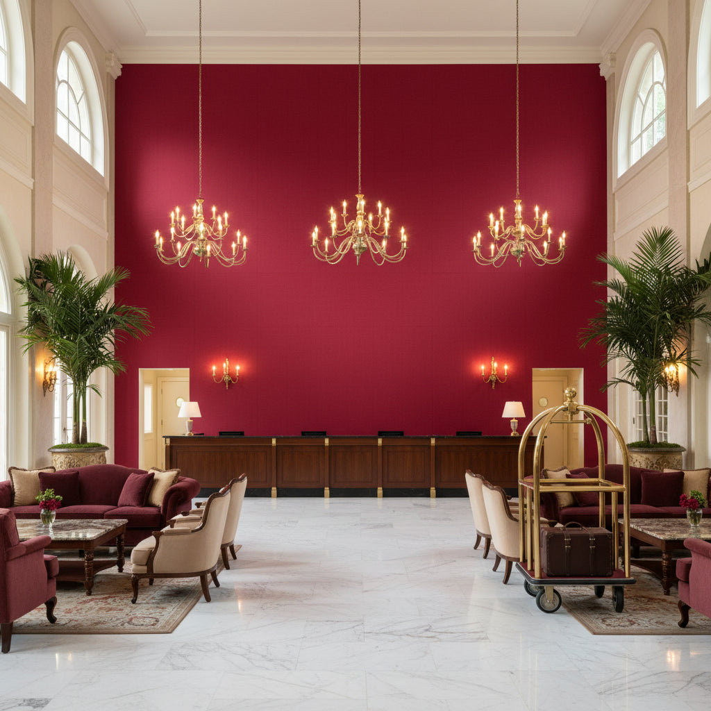 BF11066.458.0 | Kravet - Hotel Lobby Visualization (AI-generated, may not be to scale. Verify pattern scale with product specifications.)