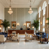 BFC-3701.23.0 | Kravet - Hotel Lobby Visualization (AI-generated, may not be to scale. Verify pattern scale with product specifications.)