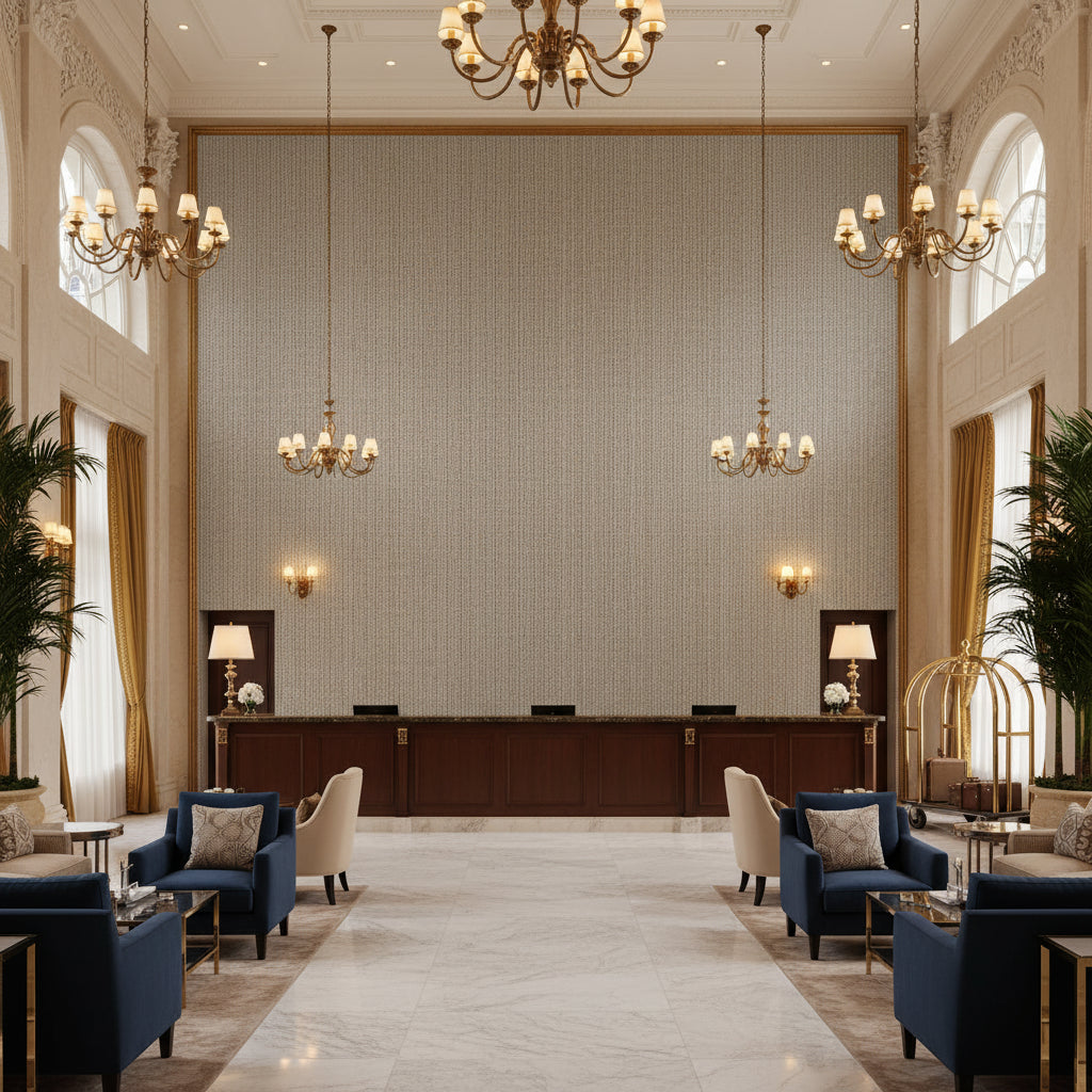 BFC-3712.54.0 | Kravet - Hotel Lobby Visualization (AI-generated, may not be to scale. Verify pattern scale with product specifications.)