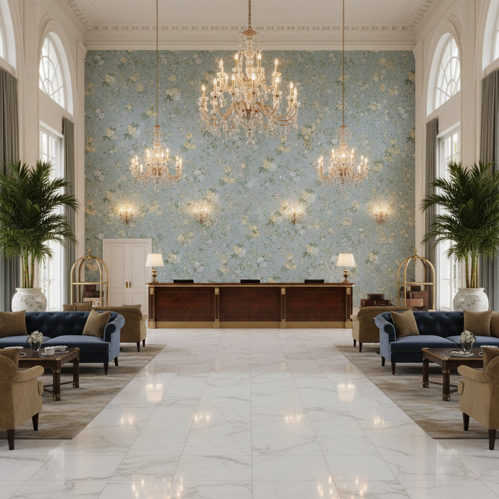 BP10771.3.0 | Kravet - Hotel Lobby Visualization (AI-generated, may not be to scale. Verify pattern scale with product specifications.)