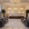 BP10793.1.0 | Kravet - Hotel Lobby Visualization (AI-generated, may not be to scale. Verify pattern scale with product specifications.)