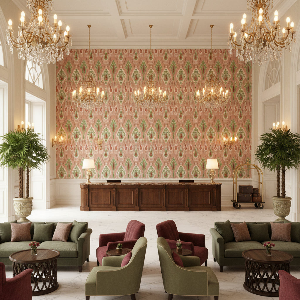 BP10853.4.0 | Kravet - Hotel Lobby Visualization (AI-generated, may not be to scale. Verify pattern scale with product specifications.)