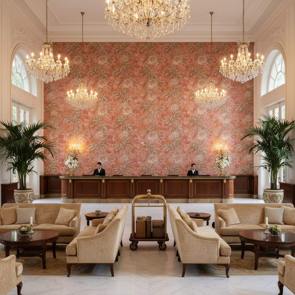 BP10950.2.0 | Kravet - Hotel Lobby Visualization (AI-generated, may not be to scale. Verify pattern scale with product specifications.)