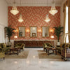 BP10981.1.0 | Kravet - Hotel Lobby Visualization (AI-generated, may not be to scale. Verify pattern scale with product specifications.)