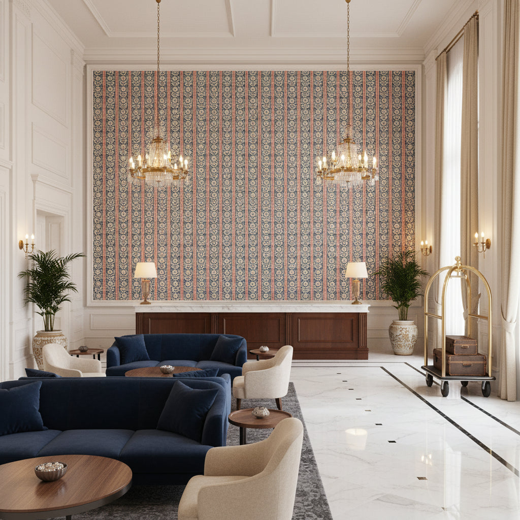 BP10999.1.0 | Kravet - Hotel Lobby Visualization (AI-generated, may not be to scale. Verify pattern scale with product specifications.)