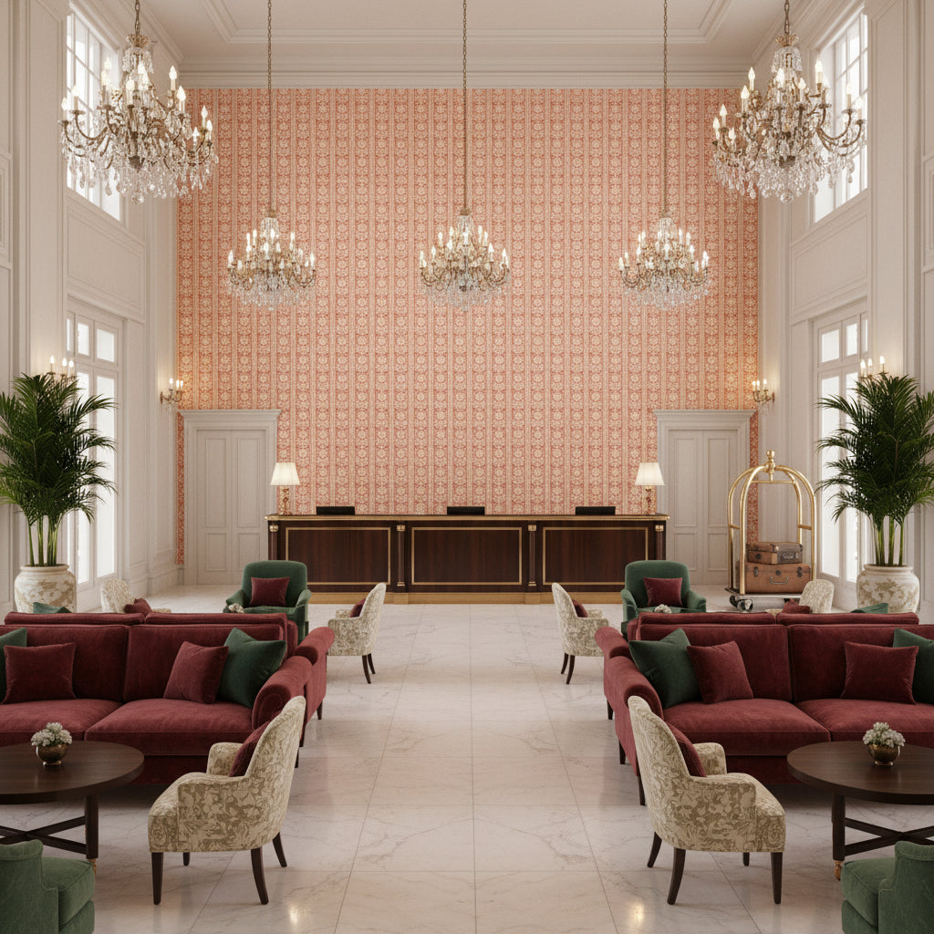 BP10999.3.0 | Kravet - Hotel Lobby Visualization (AI-generated, may not be to scale. Verify pattern scale with product specifications.)