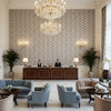 BP11000.1.0 | Kravet - Hotel Lobby Visualization (AI-generated, may not be to scale. Verify pattern scale with product specifications.)