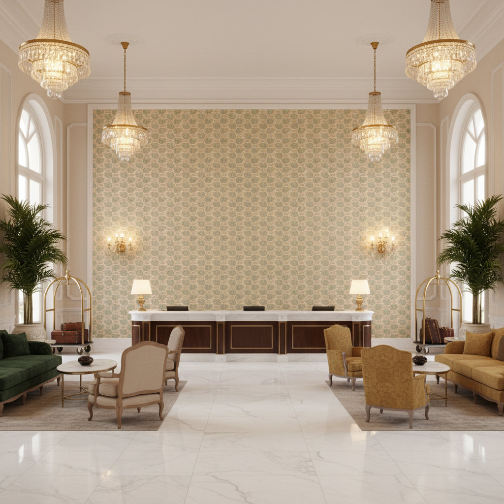 BP11000.4.0 | Kravet - Hotel Lobby Visualization (AI-generated, may not be to scale. Verify pattern scale with product specifications.)