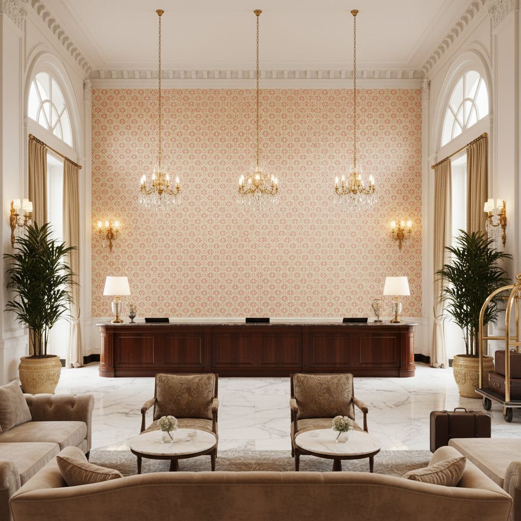 BP11001.6.0 | Kravet - Hotel Lobby Visualization (AI-generated, may not be to scale. Verify pattern scale with product specifications.)