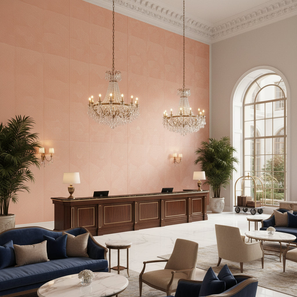 BP11004.440.0 | Kravet - Hotel Lobby Visualization (AI-generated, may not be to scale. Verify pattern scale with product specifications.)