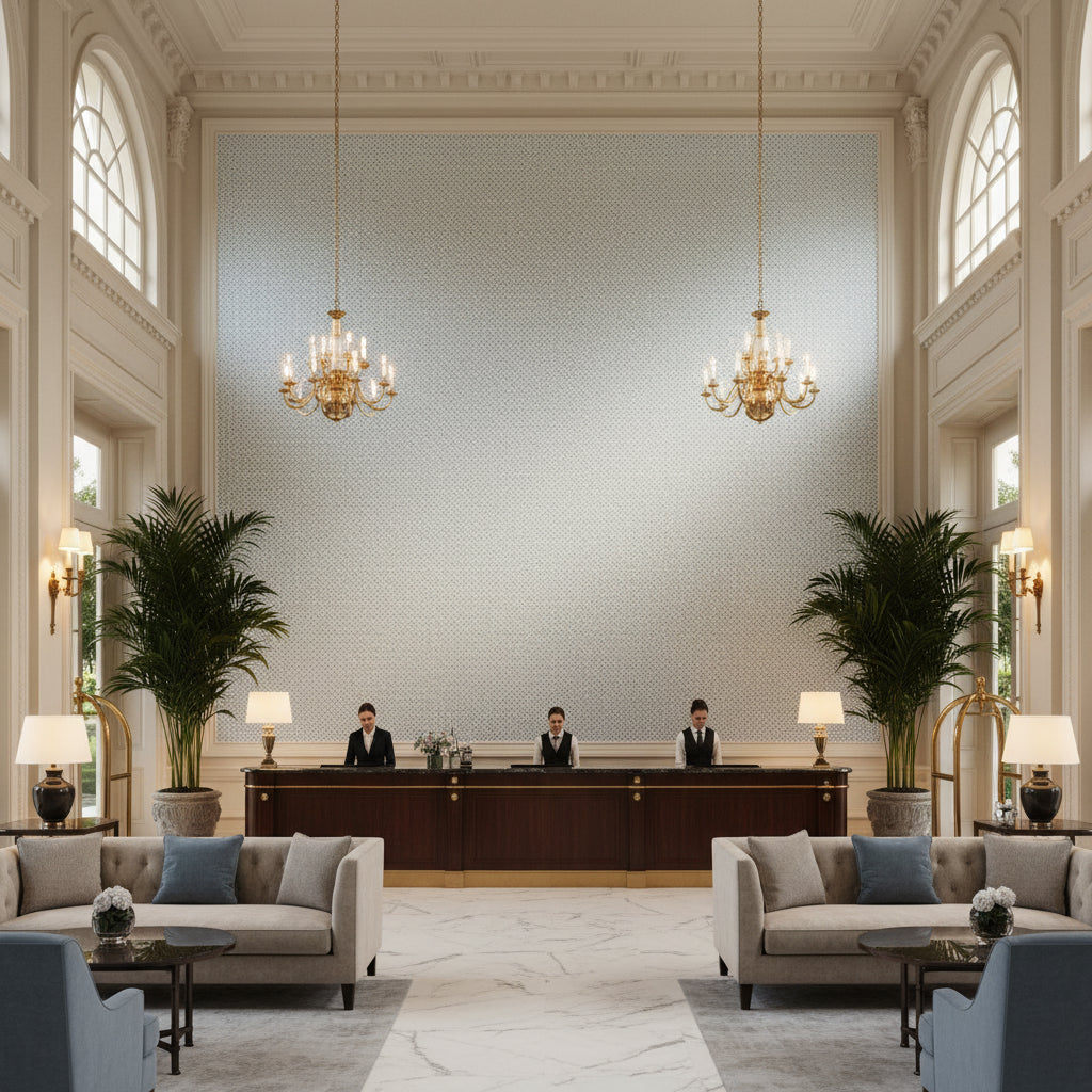 BP11004.660.0 | Kravet - Hotel Lobby Visualization (AI-generated, may not be to scale. Verify pattern scale with product specifications.)